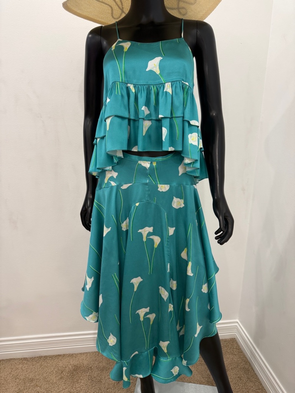 Caroline Constas Silk Set S Calla Lily Print Bergdorf Goodman Resort Luxury
